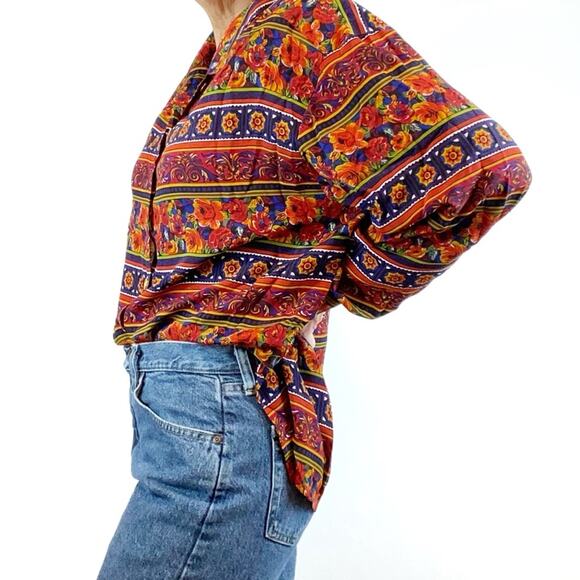 Vintage Chaus Size 16 Floral Print Blouse - Picture 1 of 11